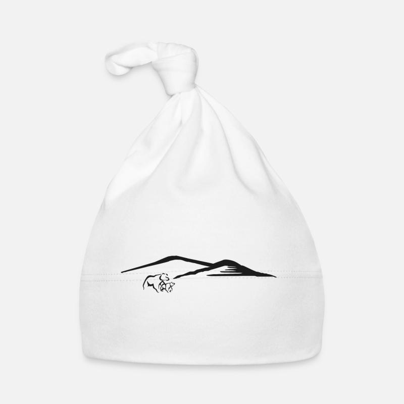Mère ours avec enfant et montagnes Bonnet bio Bébé