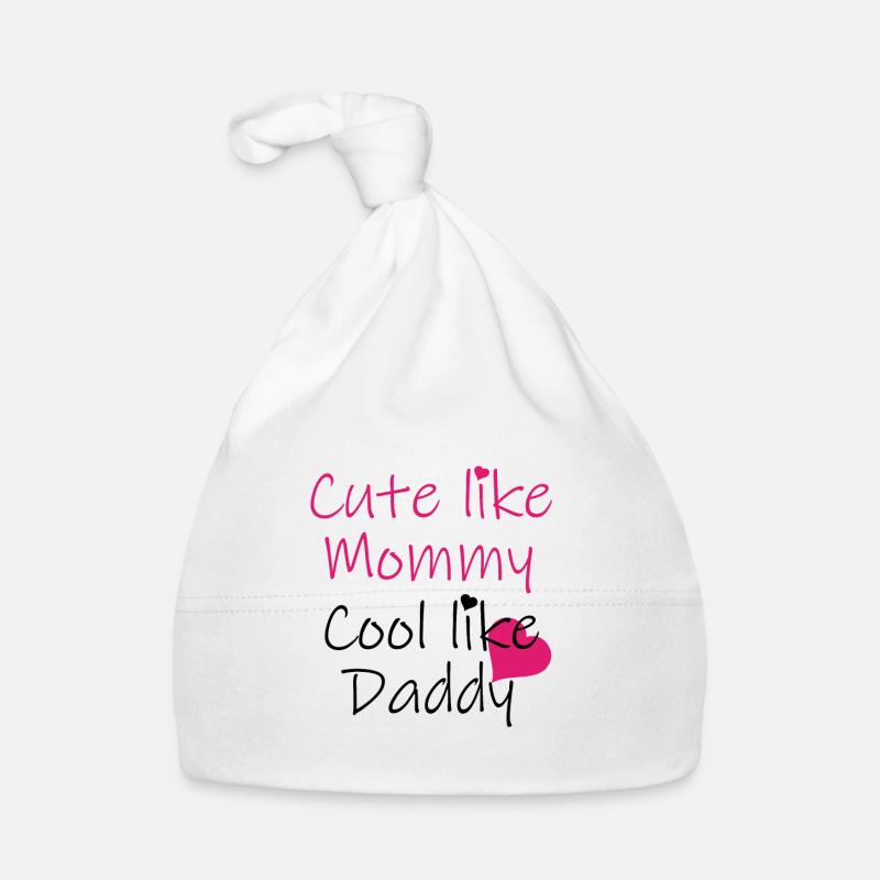 Cute like Mommy Cool like Daddy - Bonnet bio Bébé - blanc