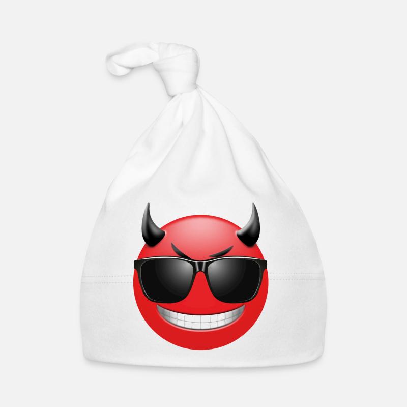 EMOJI devil with sunglasses funny design Organic Baby Cap