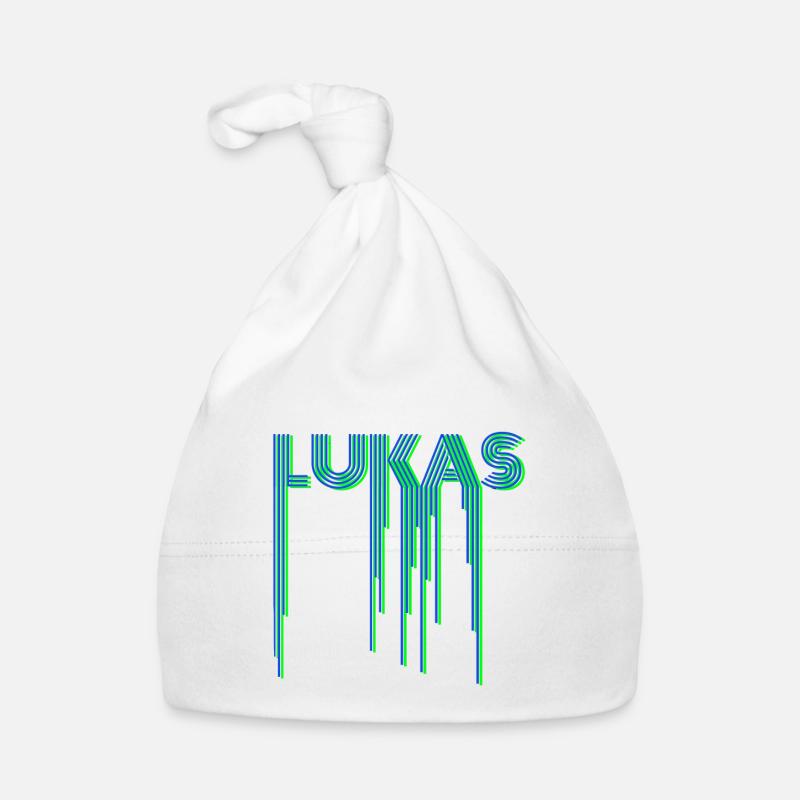 Lukas Luka first name lettering Organic Baby Cap