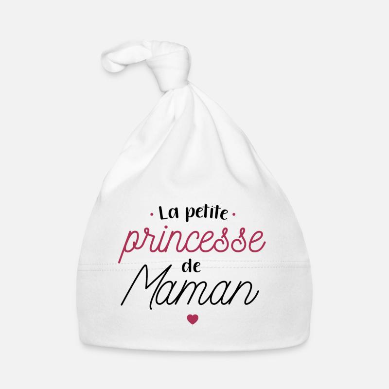 Petite princesse de maman - Bonnet bio Bébé - blanc