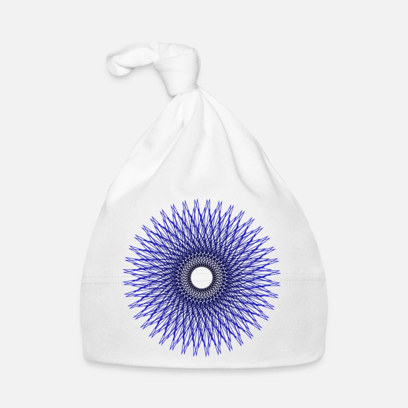 Blue radial star pattern Organic Baby Cap