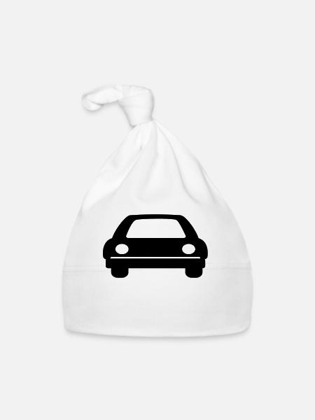 automobile - Organic Baby Cap - white - Front