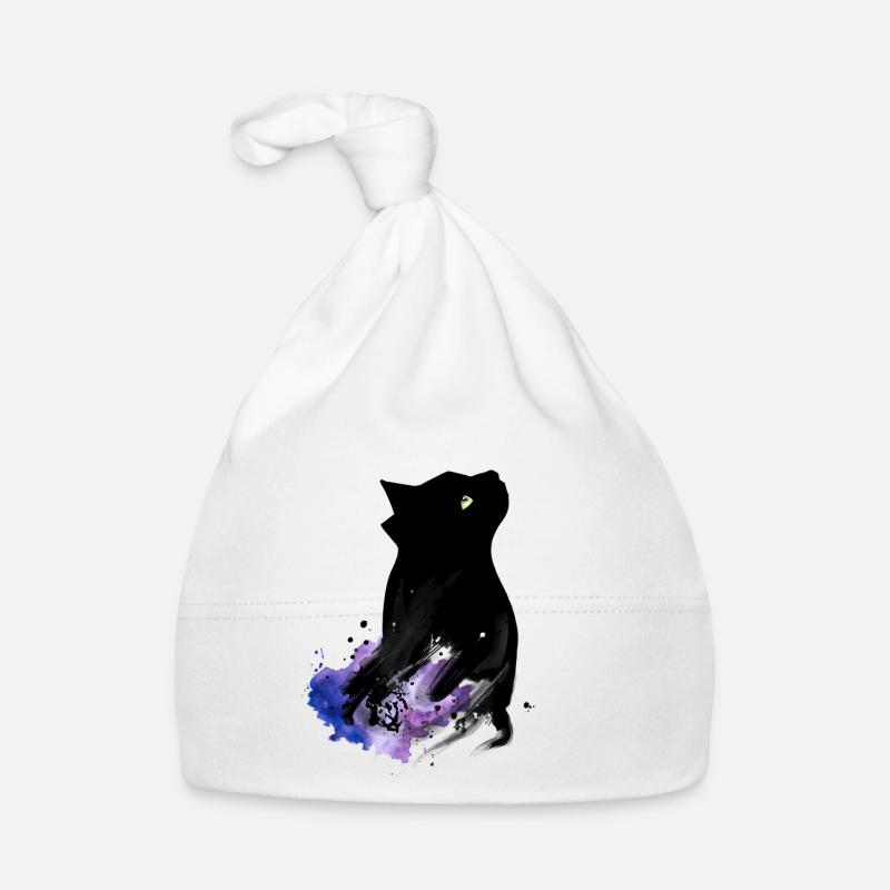 Black Cat - Bonnet bio Bébé - blanc