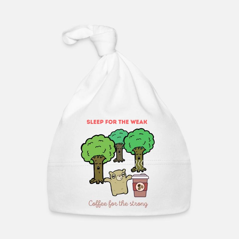 Café pour l'ours fort - Bonnet bio Bébé - blanc