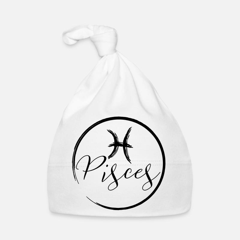 Horoscope Pisces - Baby Bio-Mütze - Weiß