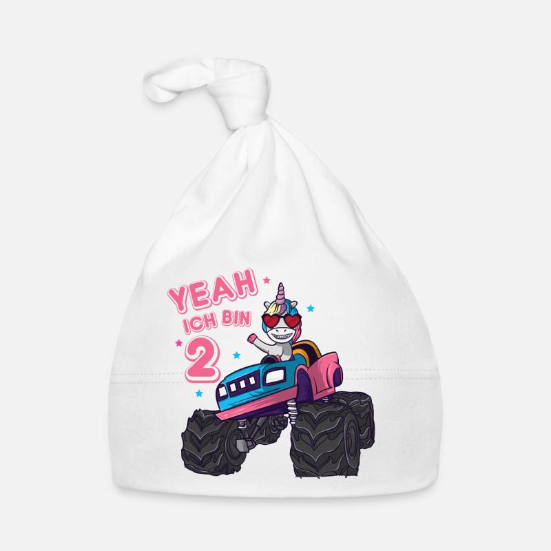 2. Geburtstag Mädchen Kindergeburtstag Einhorn Baby Bio-Mütze
