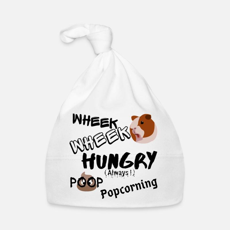 Cadeau Cochon d'inde heureux - Bonnet bio Bébé - blanc
