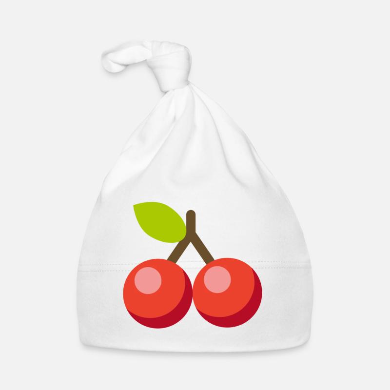Kirsche Kirschen - Baby Bio-Mütze - Weiß