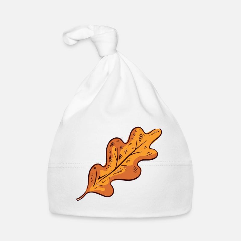 Herbstblatt Herbst Blatt - Baby Bio-Mütze - Weiß