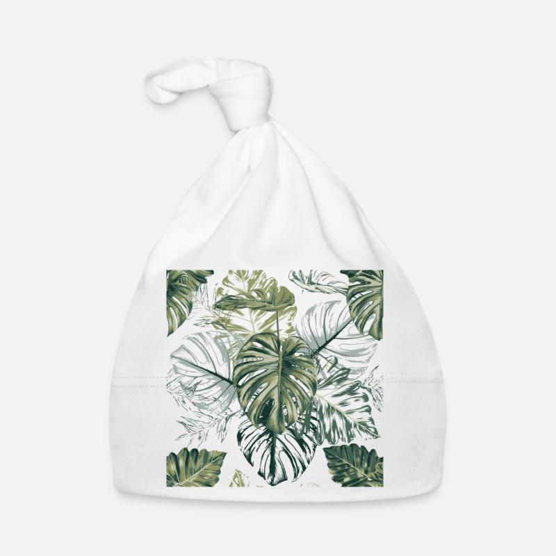Motif de feuilles de monstera tropical Bonnet bio Bébé
