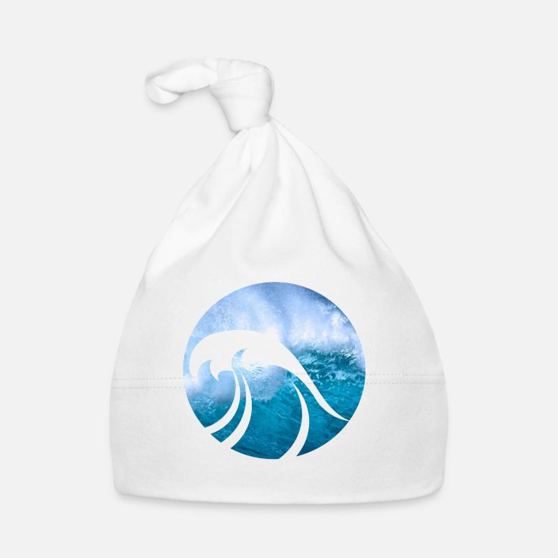 Wave waves - Organic Baby Cap - white