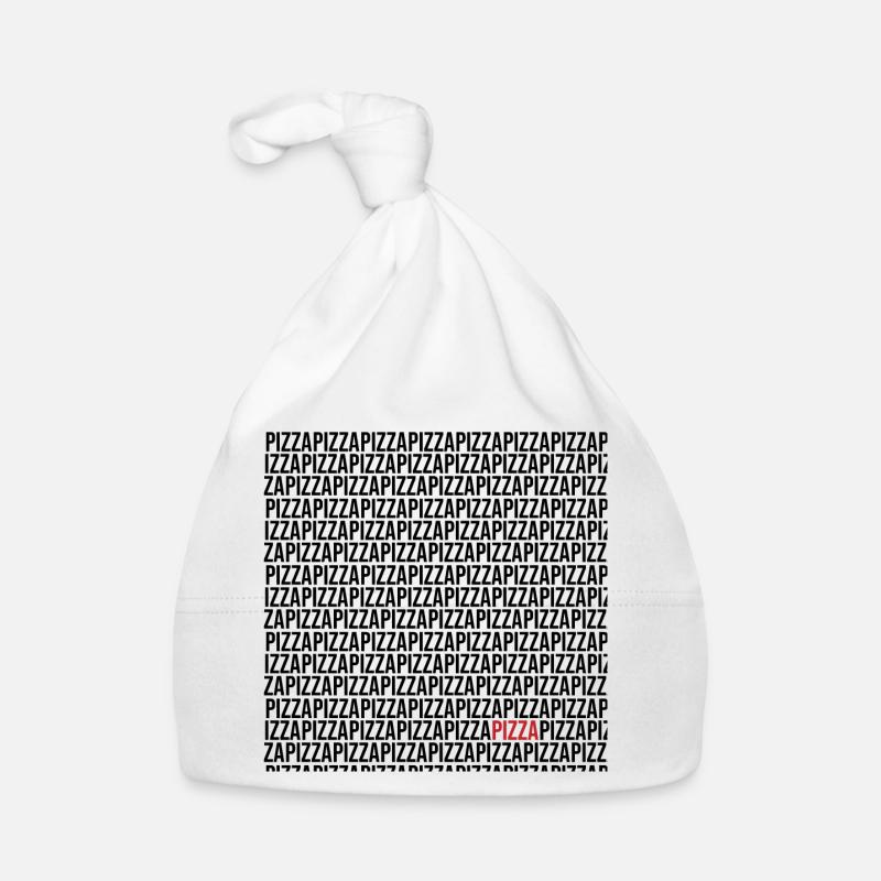 Black pizza logo in red Organic Baby Cap