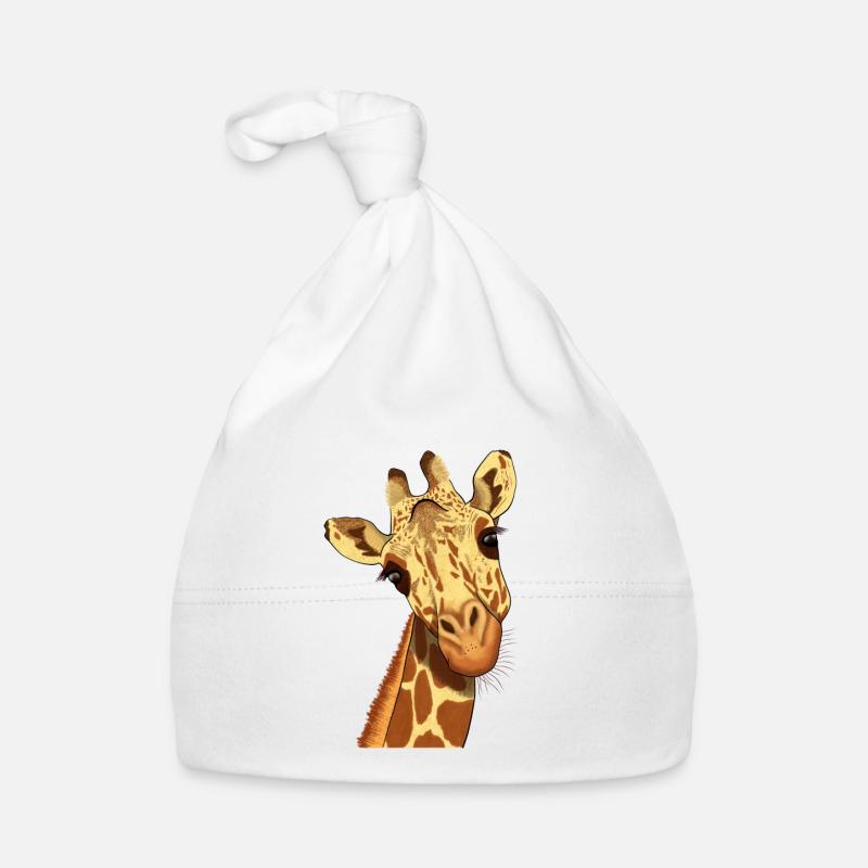 Giraffe - Baby Bio-Mütze - Weiß