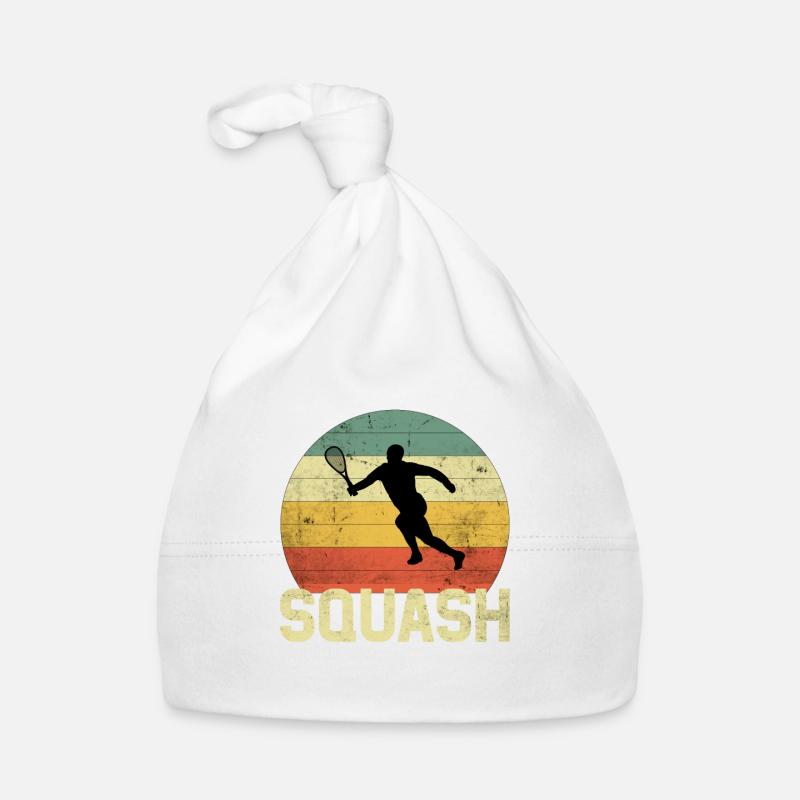 Squash Silhouette | Squashspieler Squashen Vintage Baby Bio-Mütze