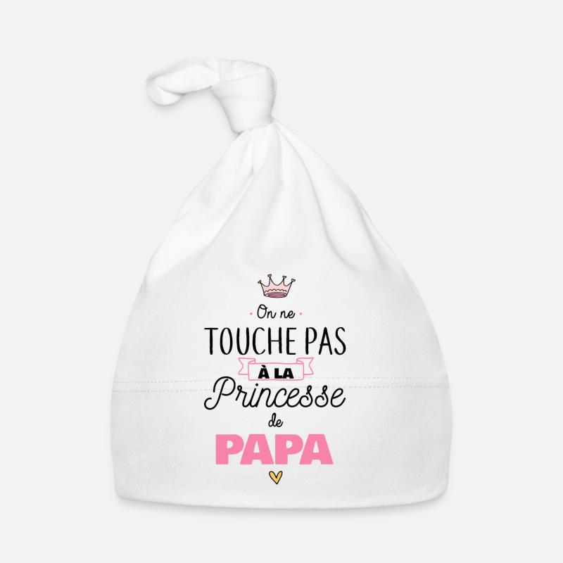 Princesse de papa - Bonnet bio Bébé - blanc