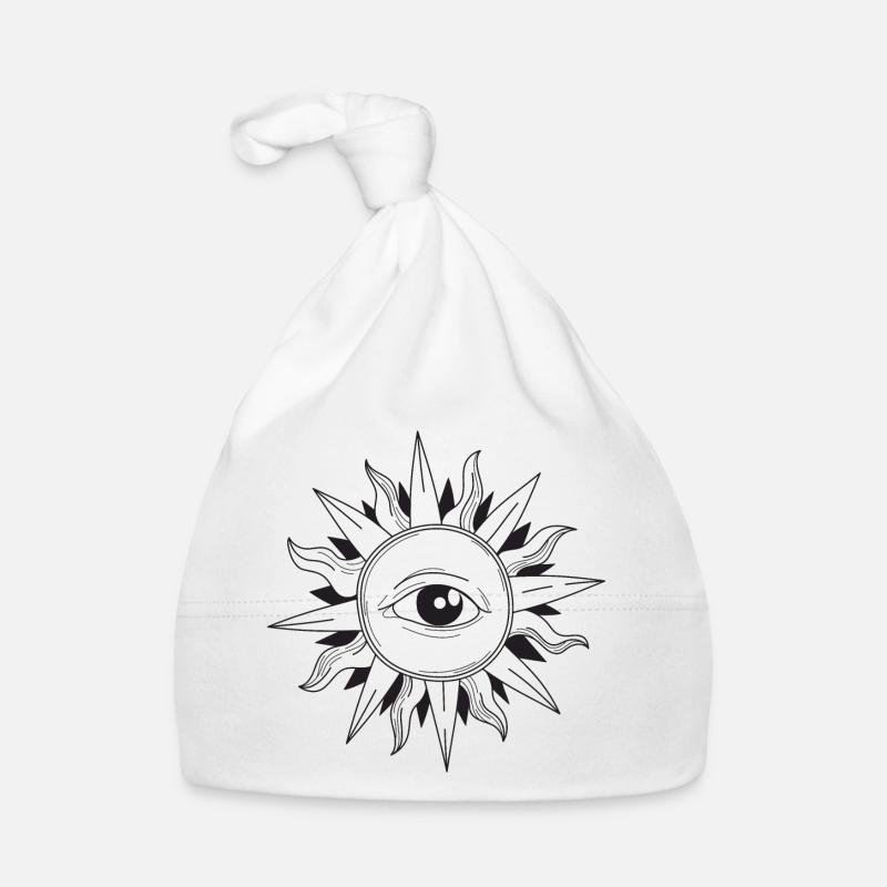 Augen in der Mitte einer Sonne Baby Bio-Mütze