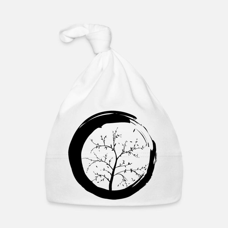 Arbre de vie Zen Tree Automne - Bonnet bio Bébé - blanc