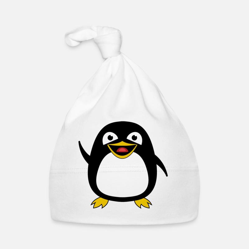 mignon pingouin pingouins pingouin poussin oiseau maternelle - Bonnet bio Bébé - blanc