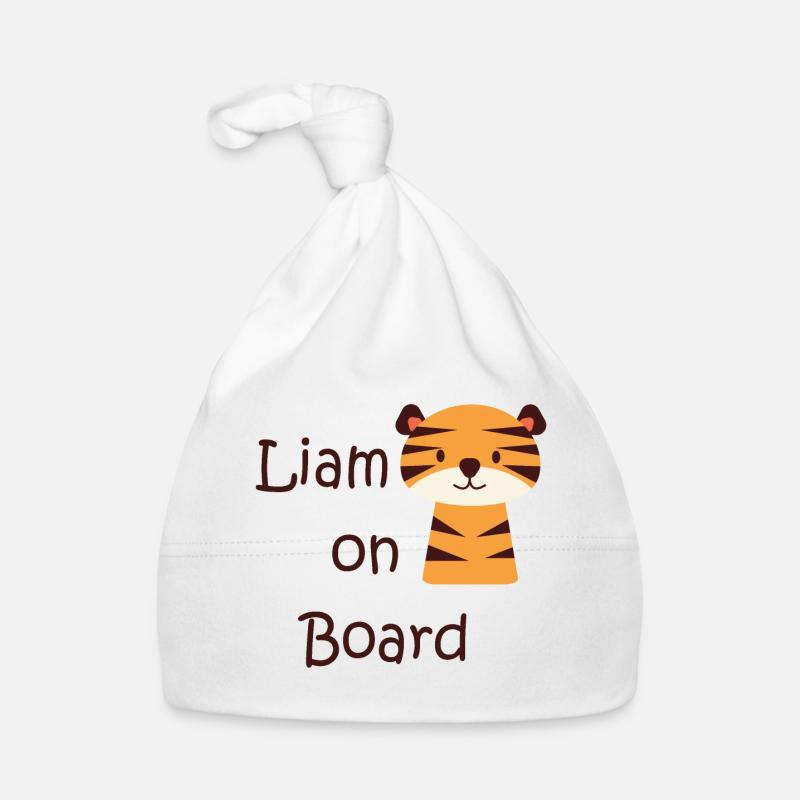 Liam on board Baby Bio-Mütze