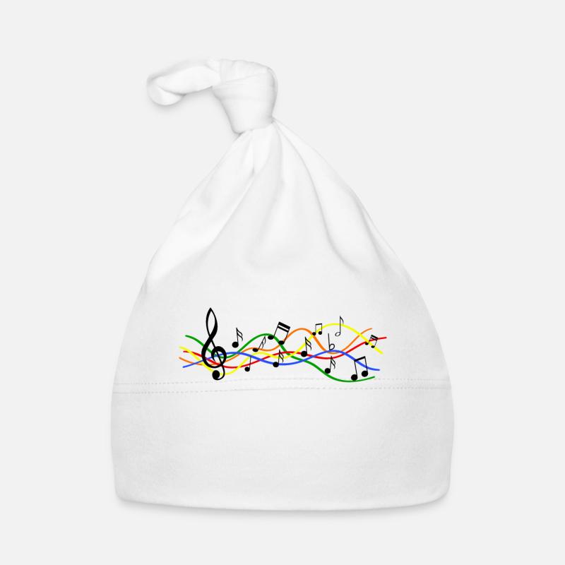 Musical sheet music notes pattern. Music Organic Baby Cap