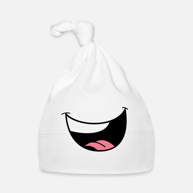 Lèvres et Œil Minimaliste Noir Bonnet bio Bébé