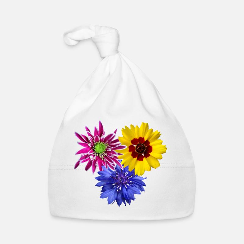 Fleurs, floraison, pétales, fleuri, fleur, floral Bonnet bio Bébé