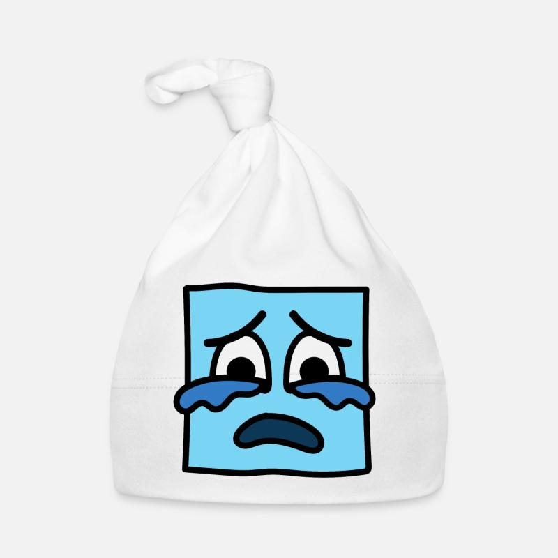 Funny Square Emoji Emoticon Kawaii Expression Face Organic Baby Cap