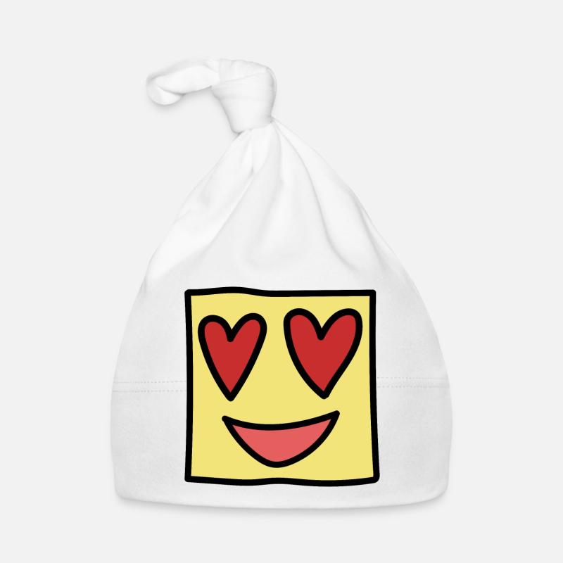 Funny Square Face Emoticon Kawaii Expression Organic Baby Cap