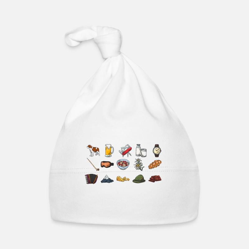 Schweiz Symbole - Schweizer Elemente Baby Bio-Mütze