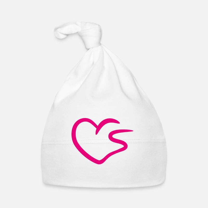 Coeur lettre S lettre initiale rose Bonnet bio Bébé