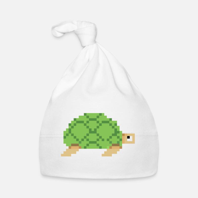 Turtle pixel art Organic Baby Cap