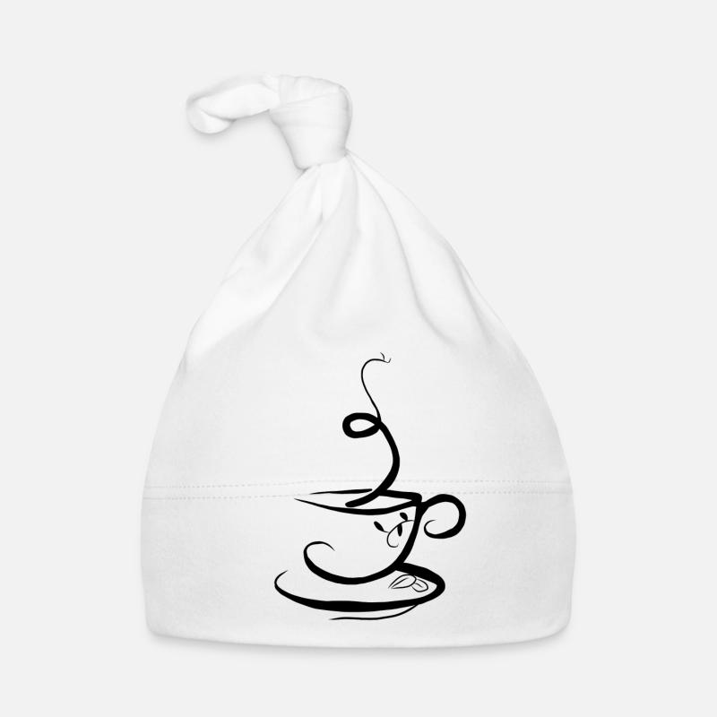 Café café café cadeau café - Bonnet bio Bébé - blanc