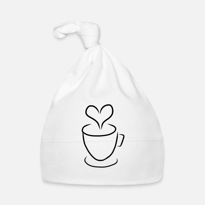 Café café café cadeau café - Bonnet bio Bébé - blanc