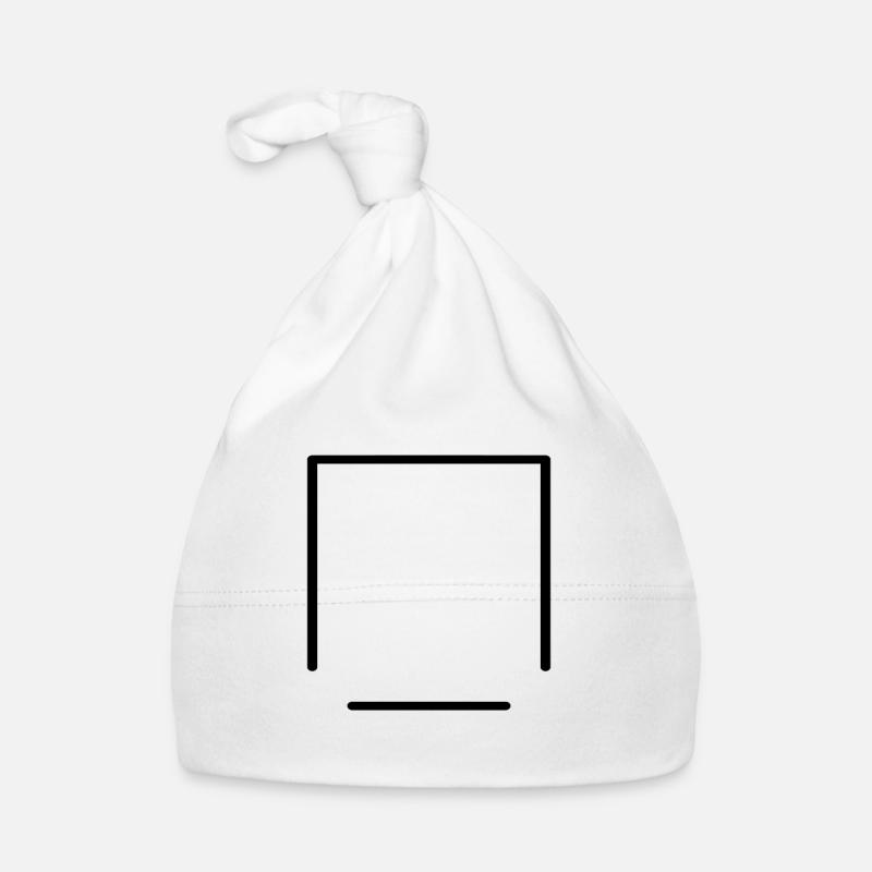 Cadre blanc de lignes et de traits - Bonnet bio Bébé - blanc