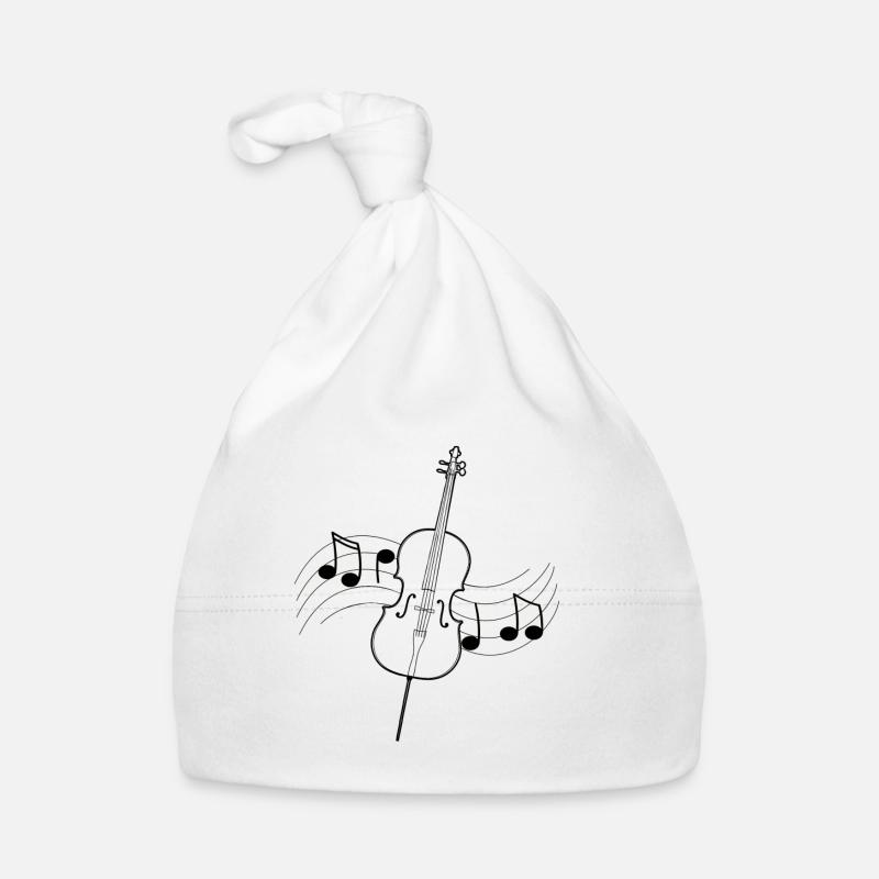 Cello music drawing score black notes Organic Baby Cap