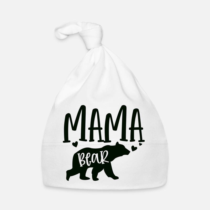 Ours de maman - Bonnet bio Bébé - blanc