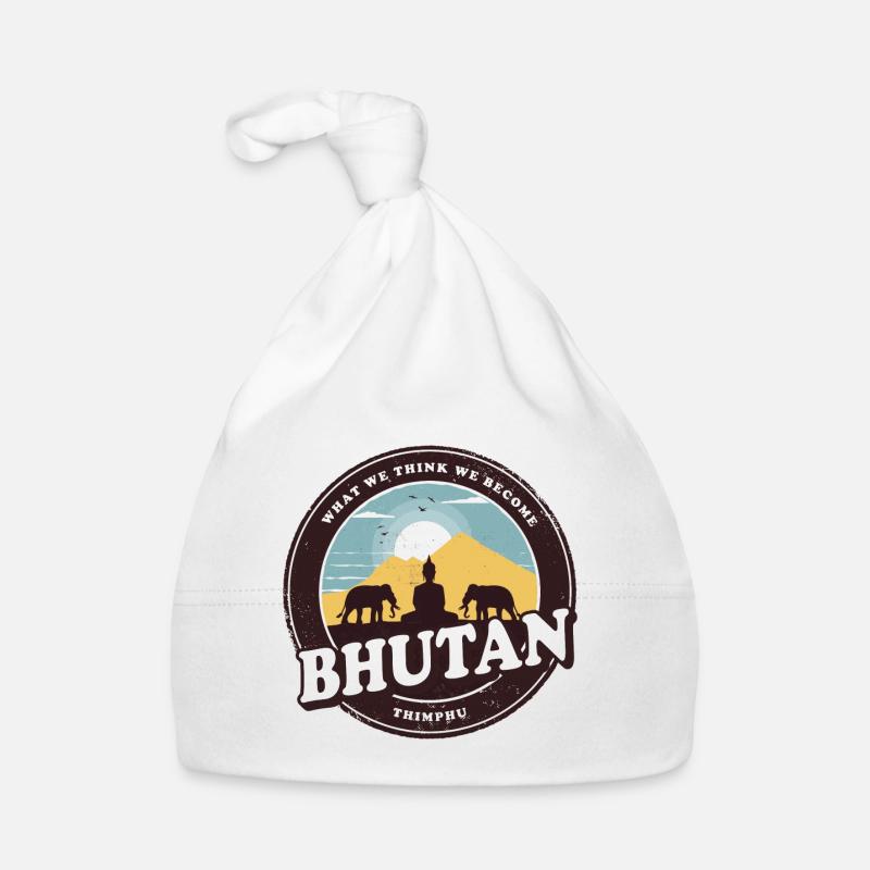 Bhutan Buddha Design with Elephants / Gift Idea Organic Baby Cap