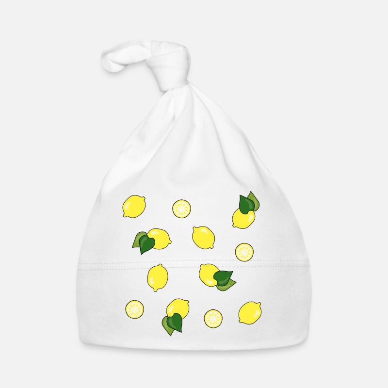 summery fresh lemon pattern Organic Baby Cap