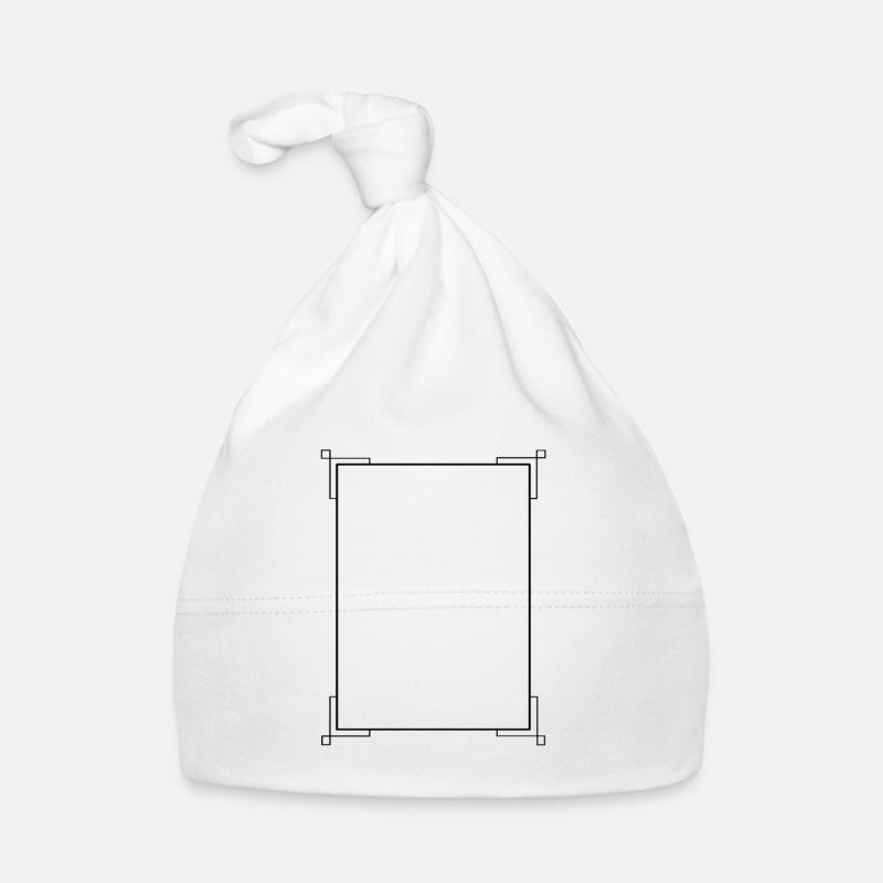 Black border with lines basic text Organic Baby Cap