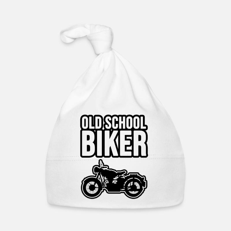 Old School Biker! - Baby Bio-Mütze - Weiß