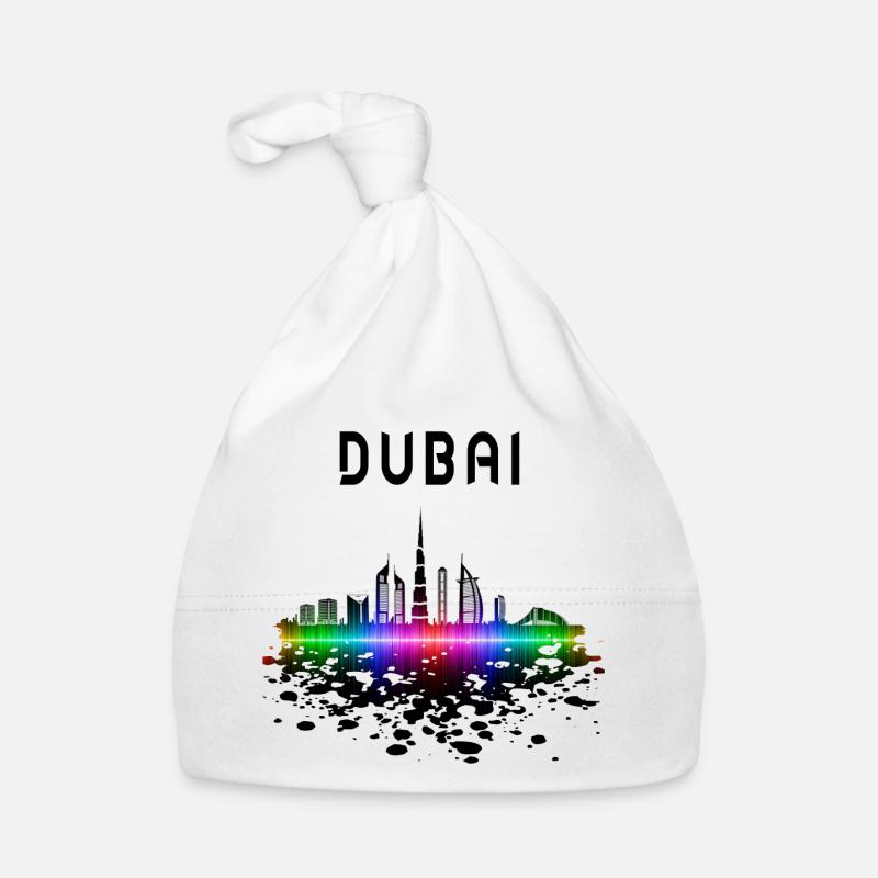 Dubai Skyline Splash Design / Cadeau Bonnet bio Bébé