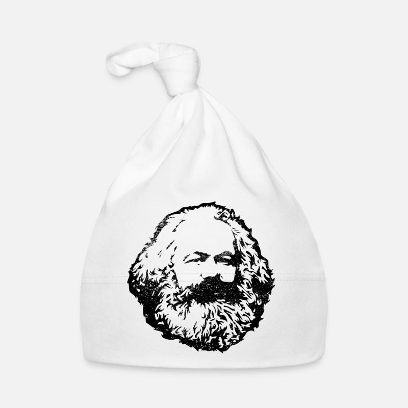 Karl Marx Visage Communisme Marxisme philosophe - Bonnet bio Bébé - blanc