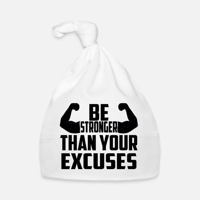 Soyez plus fort que vos excuses - Bonnet bio Bébé - blanc