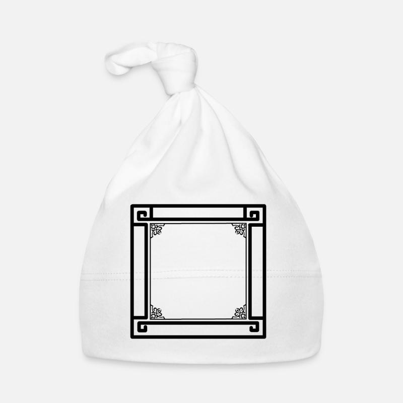 schwarzer Rahmen mit Ornamenten Baby Bio-Mütze