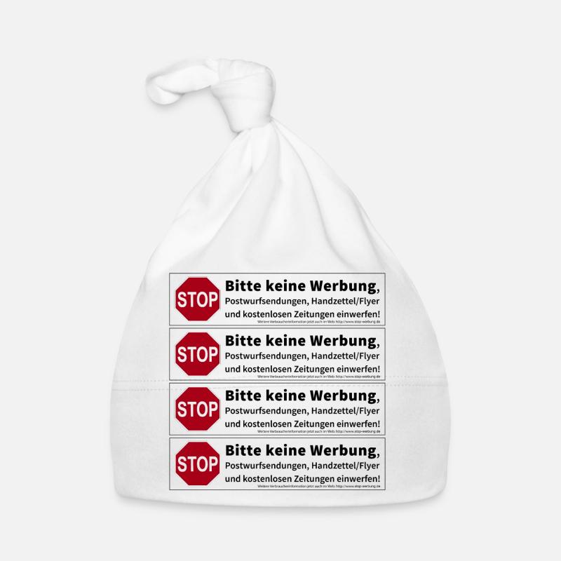 4 x Stop Bitte keine Werbung Sticker Baby Bio-Mütze