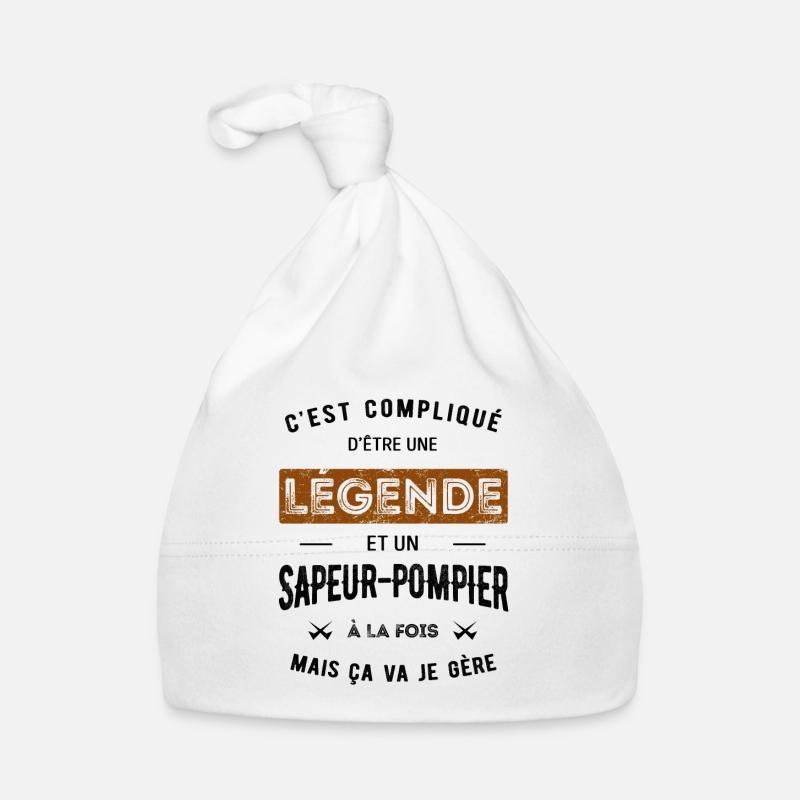 LÉGENDE ET SAPEUR-POMPIER Bonnet bio Bébé