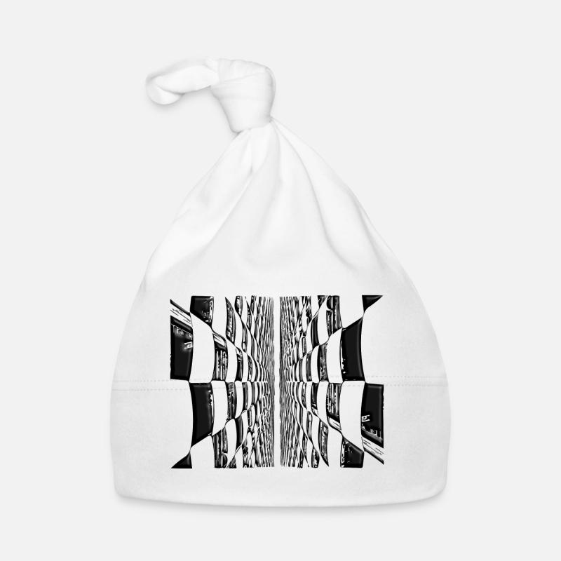 Abstract Vintage Lines Pattern Organic Baby Cap