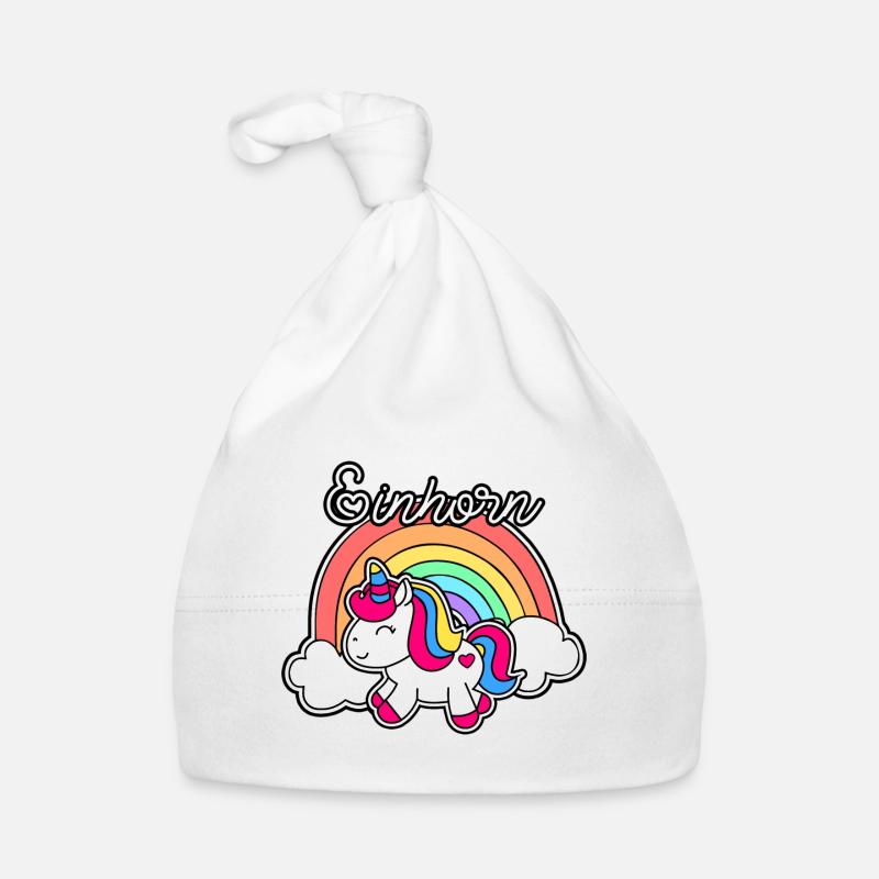 Einhorn mit Regenbogen Baby Bio-Mütze