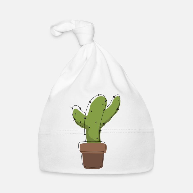 Cactus dans un pot – illustration graphique Bonnet bio Bébé
